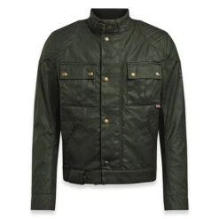 Belstaff Brooklands Mojave 2.0 Jacket In Olive Green