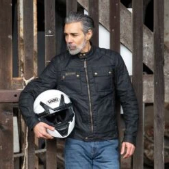 Belstaff Roberts Wax Cotton Jacket In Black -Motorcycle Apparel Store BEL2000 3