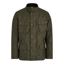 Belstaff Crosby Wax Cotton Jacket In Forest Green