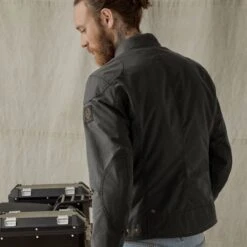 Belstaff Ariel Wax Cotton Jacket In Black -Motorcycle Apparel Store BEL2033 3