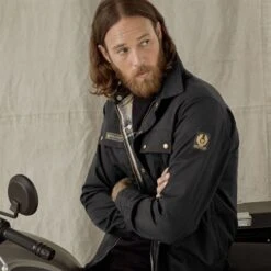 Belstaff Mansion Riding Shirt With D3O In Black -Motorcycle Apparel Store BEL2039 3