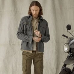 Belstaff Mansion Riding Shirt With D3O In Grey -Motorcycle Apparel Store BEL2077 3