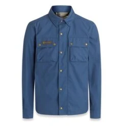 Belstaff Mansion Riding Shirt With D3O In Insignia Blue