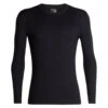 Icebreaker Mens Merino 200 Oasis Long Sleeve Crew Base Layer In Black