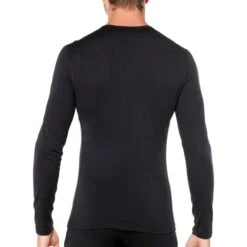 Icebreaker Mens Merino 200 Oasis Long Sleeve Crew Base Layer In Black -Motorcycle Apparel Store BRE001 3