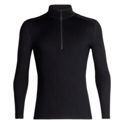 Icebreaker Mens Merino 260 Tech Long Sleeve Half Zip Base Layer In Black