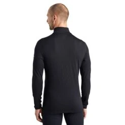 Icebreaker Mens Merino 260 Tech Long Sleeve Half Zip Base Layer In Black -Motorcycle Apparel Store BRE003 3