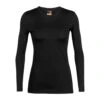 Icebreaker Womens Merino 200 Oasis Long Sleeve Crew Base Layer In Black -Motorcycle Apparel Store BRE023 1