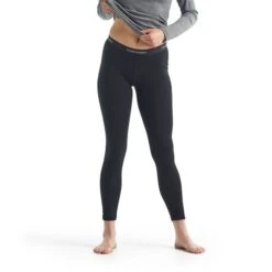 Icebreaker Womens Merino 200 Oasis Leggings In Black -Motorcycle Apparel Store BRE028 4
