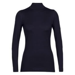 Icebreaker Womens Merino 260 Tech Long Sleeve Turtleneck In Navy Blue