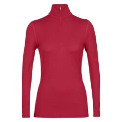 Icebreaker Womens Merino 260 Tech Long Sleeve Half Zip In Cherry