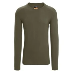 Icebreaker Mens Merino 200 Oasis Long Sleeve Crew Base Layer In Loden-green