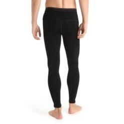 Icebreaker Mens 300 MerinoFine Leggings In Black -Motorcycle Apparel Store BRE049 3