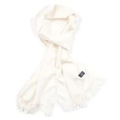 Pure Silk Aviator Scarf In White