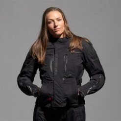 Halvarssons Vimo Ladies Jacket In Black -Motorcycle Apparel Store HAL766 3