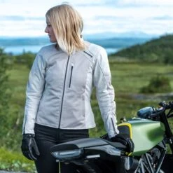 Halvarssons Ladies Arvika Jacket In Light Grey -Motorcycle Apparel Store HAL829 4