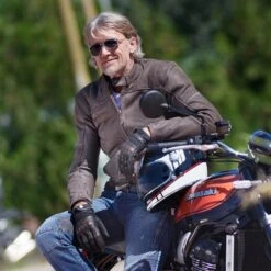 Held Hot Rock Leather Jacket In Brown -Motorcycle Apparel Store HLD019 4