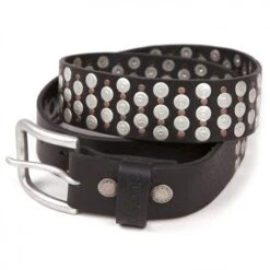Helstons Studded Leather Belt In Black
