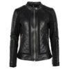 Helstons Kate Ladies Leather Jacket In Black -Motorcycle Apparel Store HLS378 1