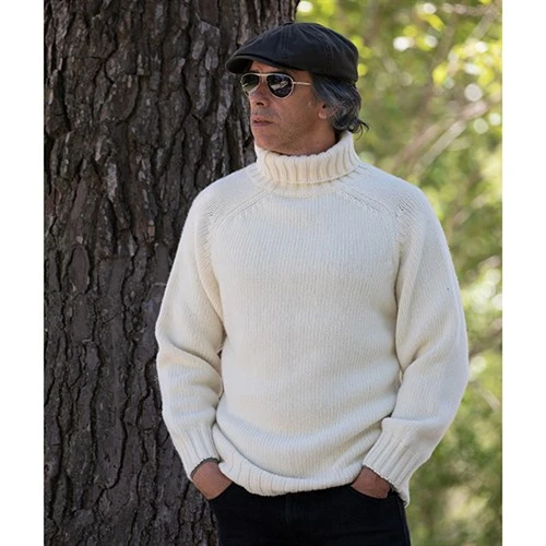 Motolegends Woollen Rollneck In Ecru 4 Motolegends Woollen Rollneck In Ecru - Image 2