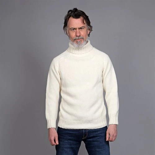 Motolegends Woollen Rollneck In Ecru 5 Motolegends Woollen Rollneck In Ecru - Image 3