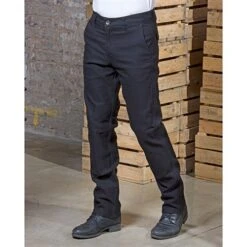 Rokker Chino In Black -Motorcycle Apparel Store ROK004 3