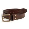 Rokker Oakland Belt In Dark Brown With Gold Buckle
