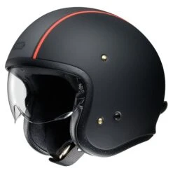 Shoei JO Carburettor TC8 Helmet In Matt Black With Orange Stripe