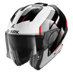 Shark Evo ES Kryd WKR Helmet In White / Red / Black -Motorcycle Apparel Store SRK2011 3