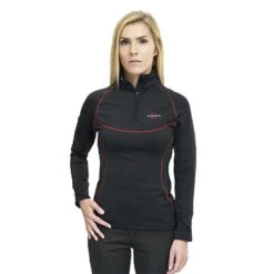Warm & Safe 12v Ladies Heated Base Layer Shirt In Black